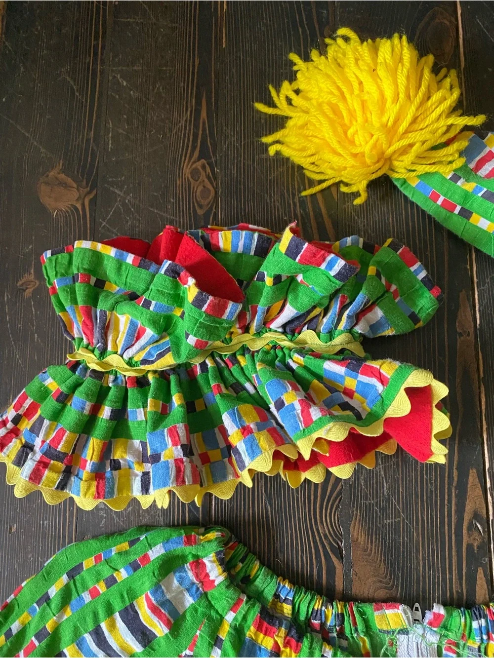 Colorful Vintage Kids Clown Costume